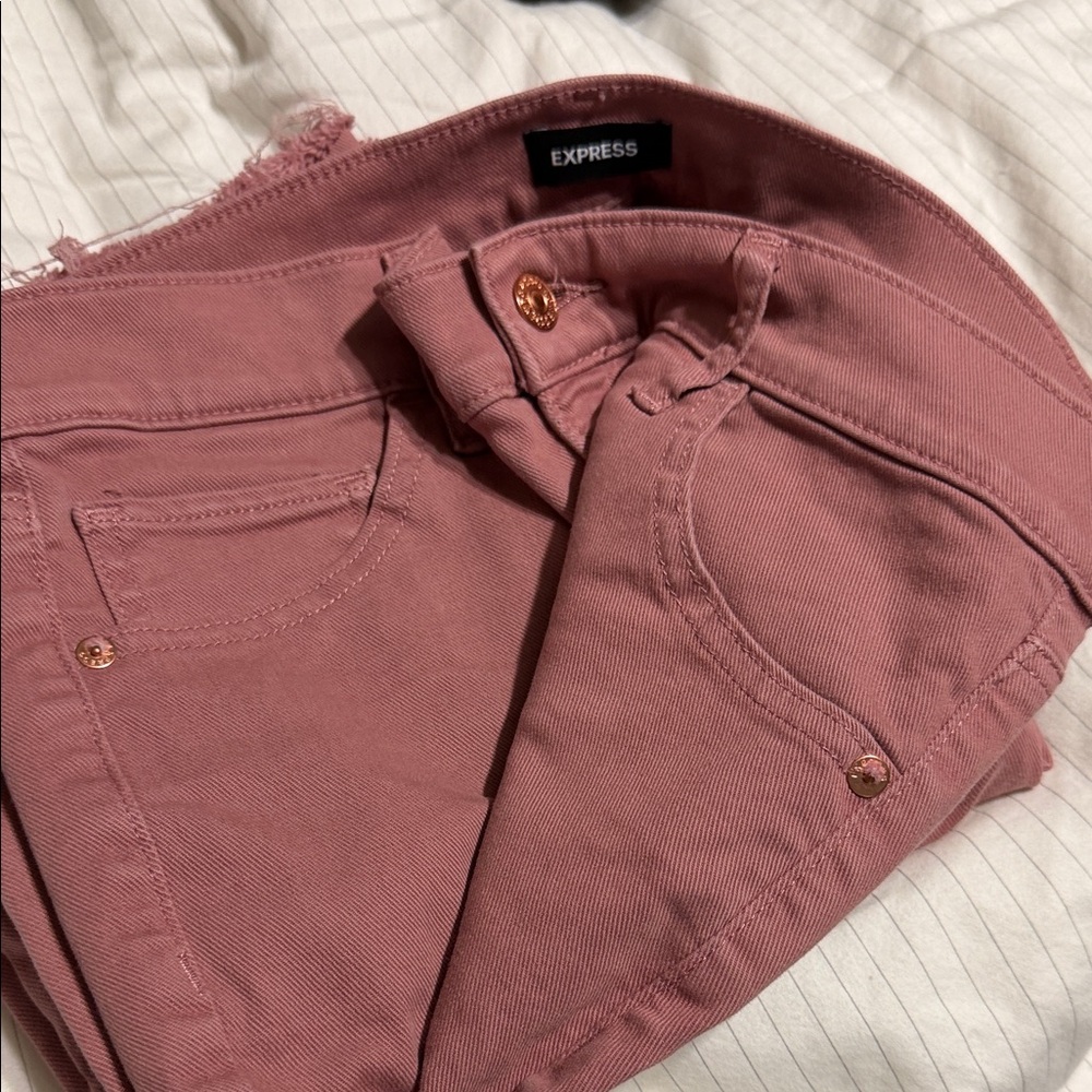 Express Women's Pink Ankle Jeans